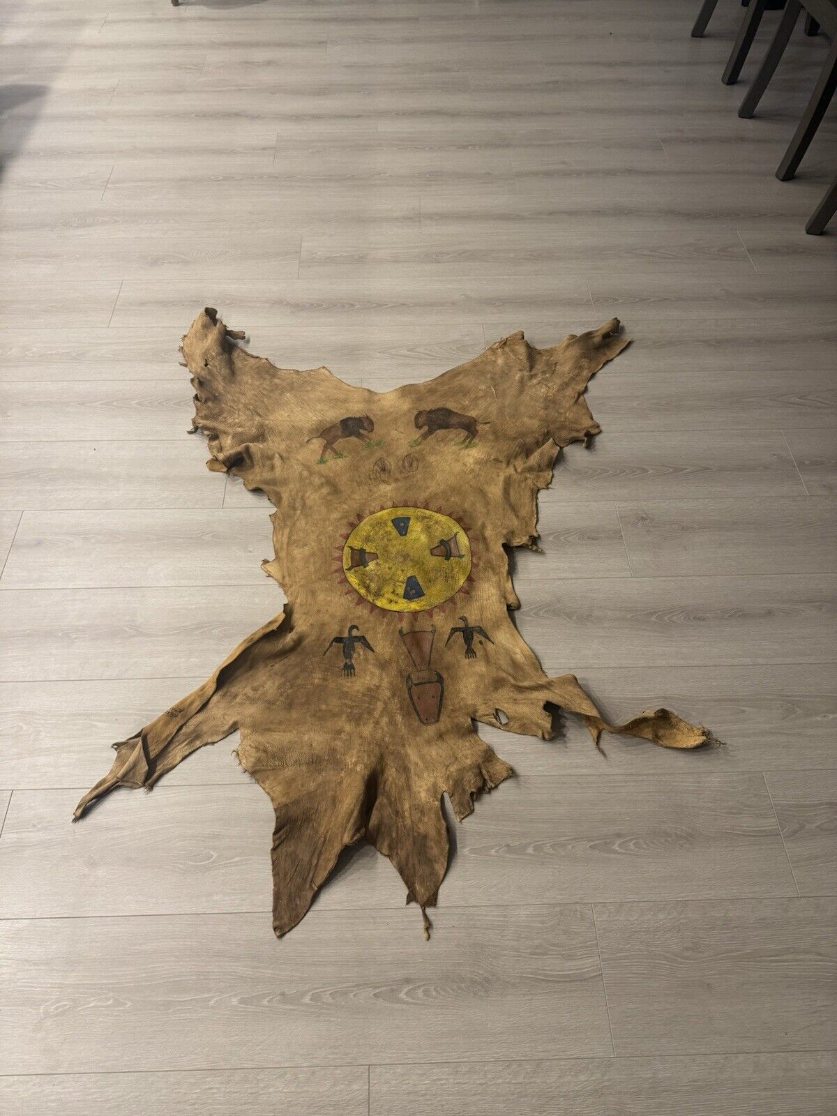 Authentic Native Painted Deer Hide Lakota