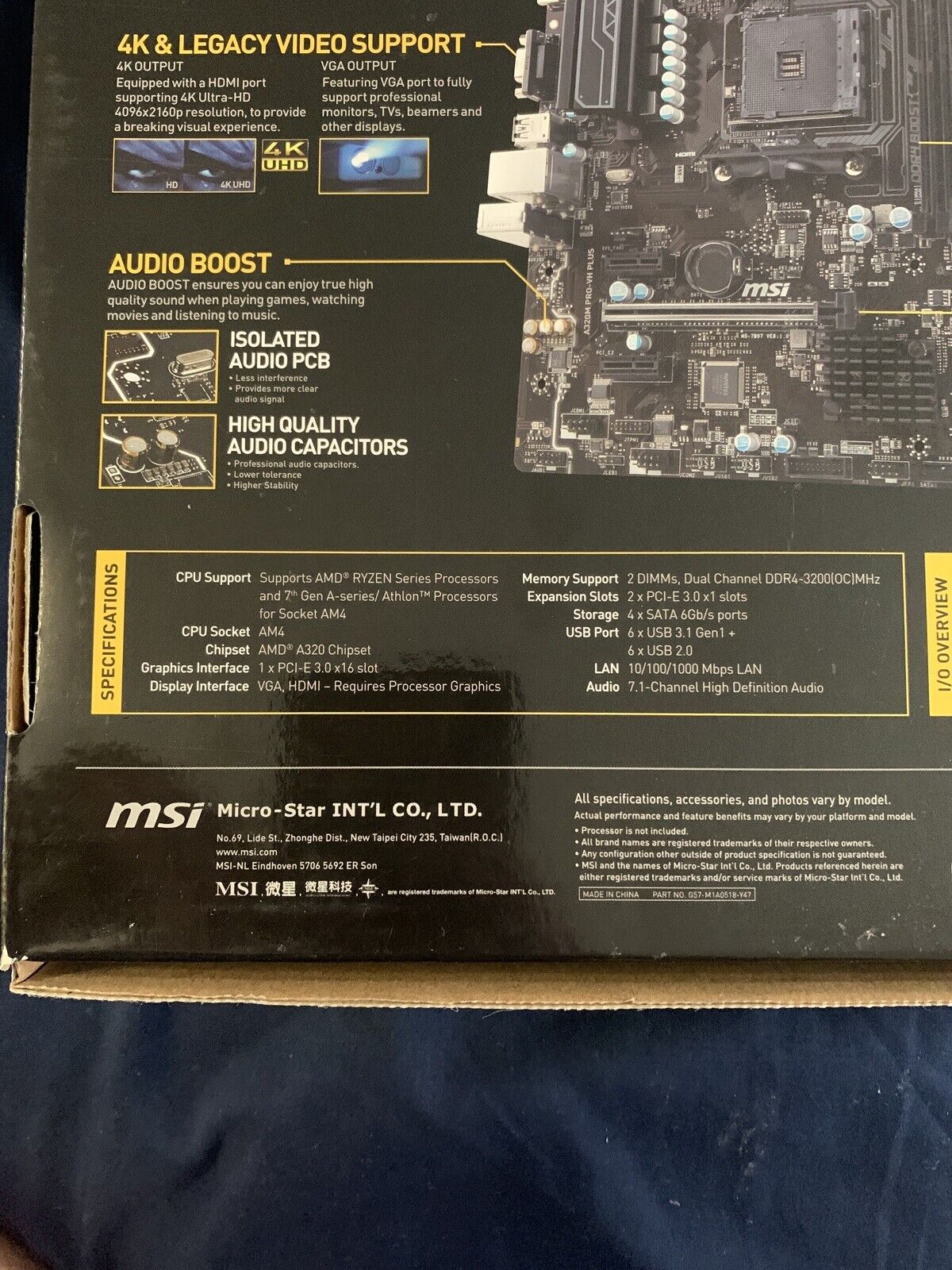 MSI A320M PRO-VH PLUS Socket AM4 AMD Motherboard