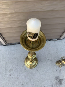 Brass Candle Holder Candlestick Church Home Decor