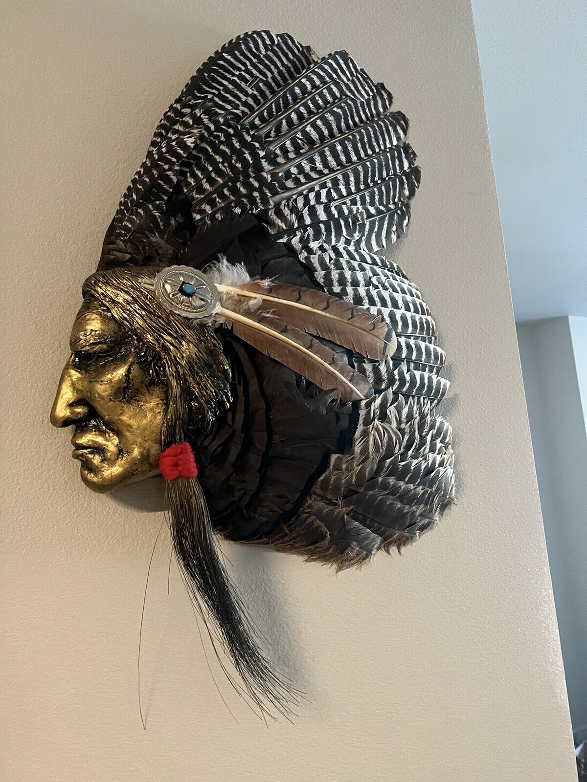 WILD TURKEY Taxidermy Native American Crafts Archery Mask Face Mount War Bird