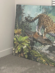 Original Oil Painting Wildlife Jaguar Artist Lowell shapley